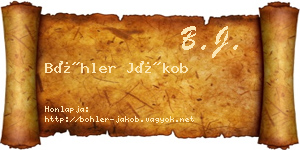 Böhler Jákob névjegykártya